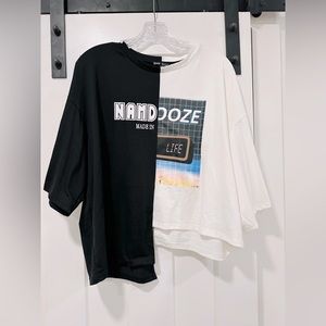 Asymmetric mix-matched T-shirt